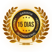 Selo dourado de garantia de satisfação de 15 dias